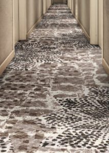 The textural patterns in the award-winning Traces from Durkan are reminiscent of crystals, snowflakes and timeworn cracked clay. 